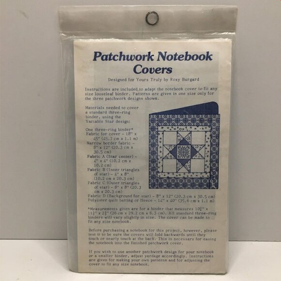 Yours Truly Patchwork Notebook Covers Quilting Quilt Sewing Pattern Uncut 1979 - Picture 2 of 2